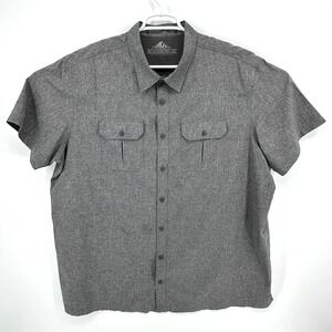Croft Barrow Quick Dry Button Grey Skirt Mens 2XB Vented Short Sleeve